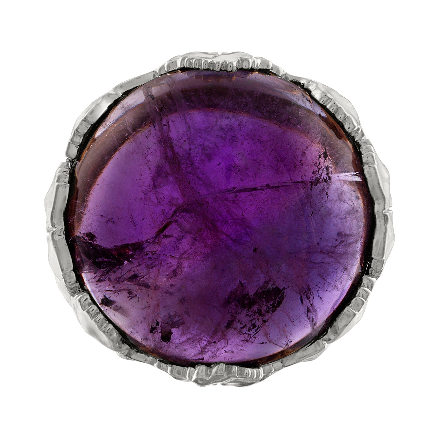 925 Silver GISELLE Cocktail Ring 6mm Purple Amethyst Cab Estate Vintage outlet Gemstone